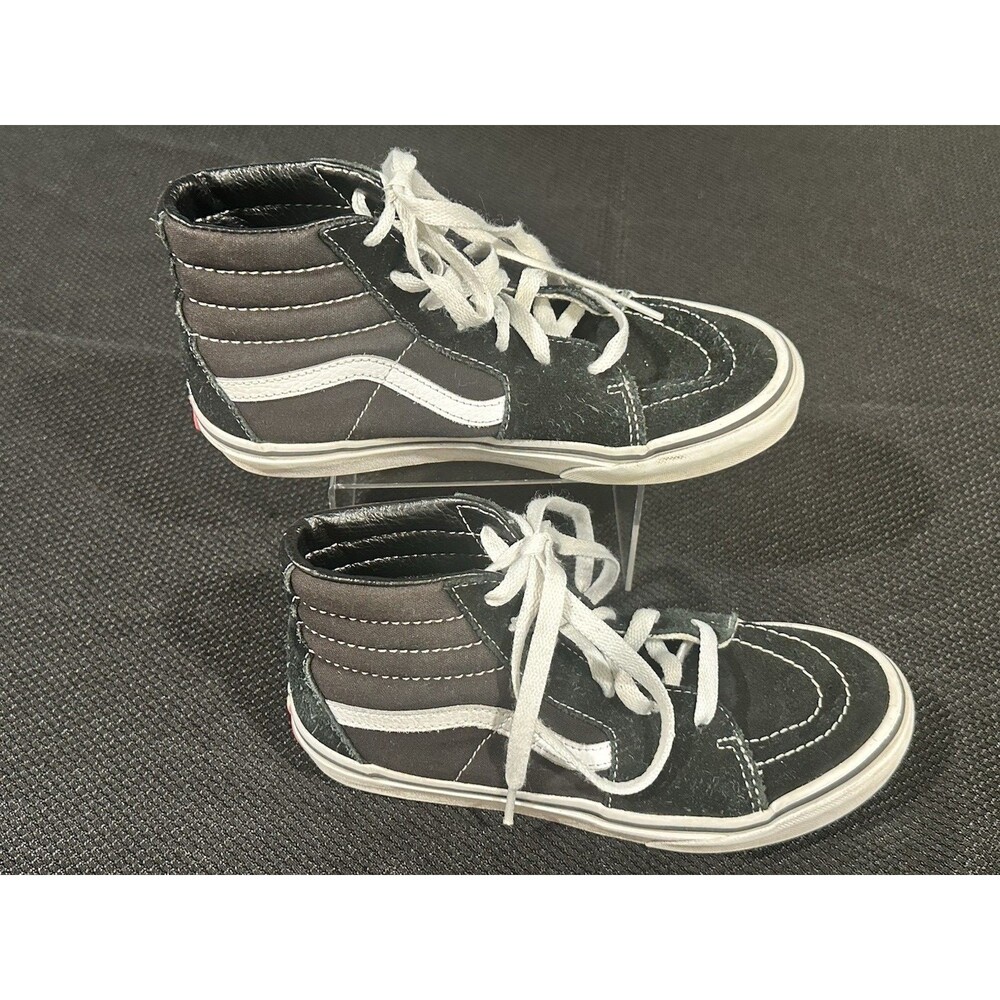 Vans Sk8-Hi Kids High-Top Sneakers Black Gray White Side Stripe Size 3